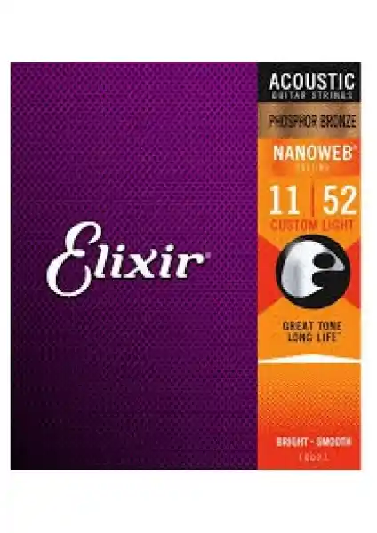 Elixir 16027 Nanoweb Fosfor Bronze Akustik Gitar Telleri: Dayanıklı ve Parlak Ton Sağlayan Ürün