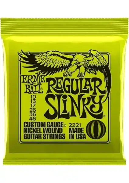 Ernie Ball P02221 Regular Slinky Nickel 10-46 Elektro Gitar Telleri Performans ve Dayanıklılık İçin Uygun