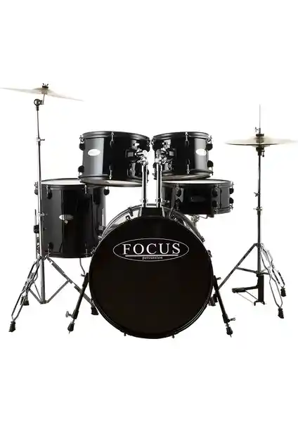 Focus FCP0803-BK 5 Parça Siyah Akustik Davul Seti ile Profesyonel Müzik Deneyimi