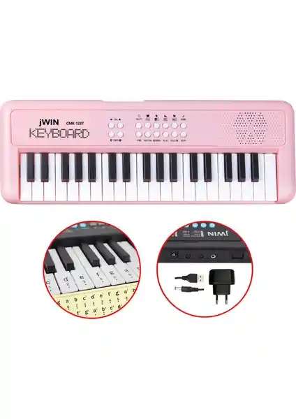 Jwin CMK-1237 Pembe Elektronik Müzik Aleti: Çocuklar ve Başlangıç Seviyesi İçin Uygun