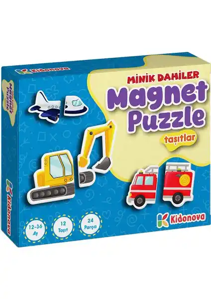 Kidonova Minik Dahiler Magnet Puzzle ile Taşıtları Öğrenme ve Gelişim Destekleme