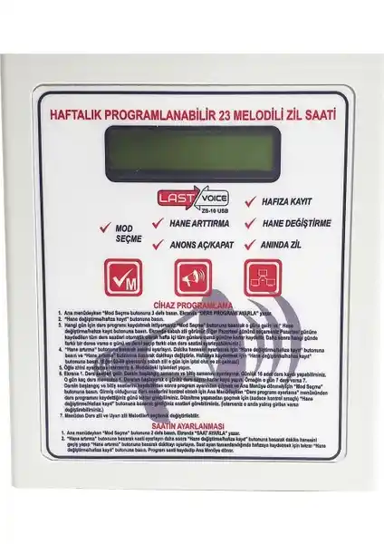 Lastvoice ZS10 Programlanabilir Okul Zili: Esnek ve Kullanıcı Dostu Çözüm