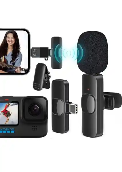 MagicVoice K8 Kablosuz Type-C Yaka Mikrofonu ile Yüksek Kaliteli Ses Kaydı Sağlama