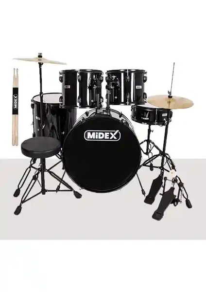 Midex CD900X-BK 22'' Yetişkin Akustik Davul Seti Performans ve Dayanıklılık İçin Uygun