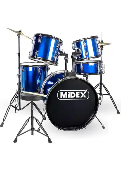 Midex CD900X-BL 22'' Yetişkin Akustik Davul Seti Profesyonel ve Estetik Tasarım ile Müzik Tutkunlarına Uygun