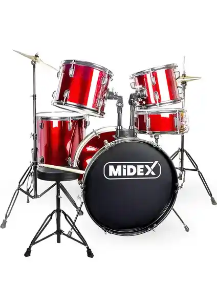 Midex CD900X-RD 22 İncilik Yetişkin Akustik Davul Seti Detaylı İnceleme ve Özellikler