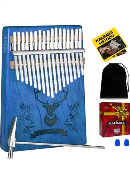 Midex KLX-454G Hakiki Ağaç Geyik Desenli Kalimba: Doğal ve Şık Müzik Enstrümanı