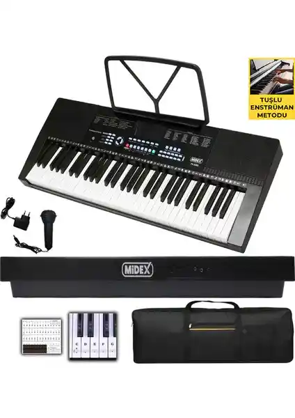 Midex PS-2300BK 61 Tuşlu Org Seti başlangıç seviyesine uygun fonksiyonel müzik enstrümanı