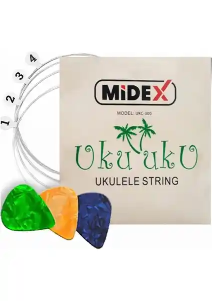 Midex UKC-300 Ukulele Teli ve Pena Hediye Seti ile Müzik Deneyiminizi Geliştirin