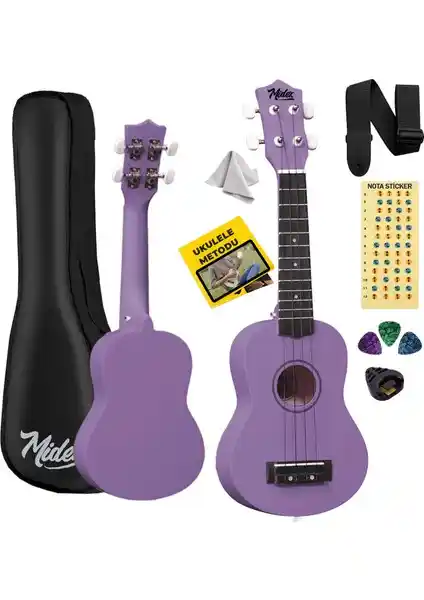 Midex UKX-901PRP Mor Soprano Ukulele: Renkli ve Kullanışlı Taşınabilir Müzik Enstrümanı