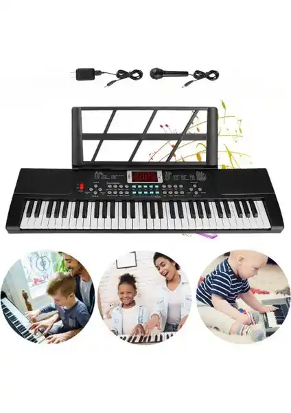 MultiZone 61 Tuşlu Elektronik Org Piyano Çocuklar ve Başlangıç Seviyesi İçin Uygun