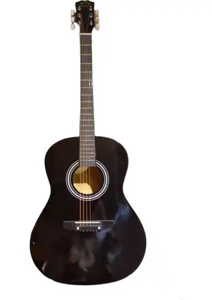 Music Station Siyah Akustik Gitar 4/4 Kılıf ve Pena Seti Günlük Kullanım İçin