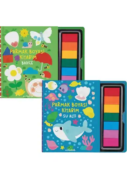 Neobebek Parmak Boyası Kitapları Seti 2 Bahçe ve Su Altı Temalarıyla Çocukların Yaratıcılığını Destekler