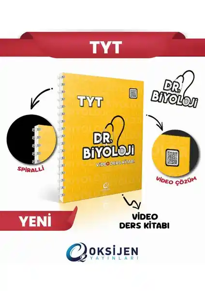 Oksijen Yayınları TYT Dr. Biyoloji Video Ders Kitabı Güncellenmiş İçerik ve Modern Tasarım