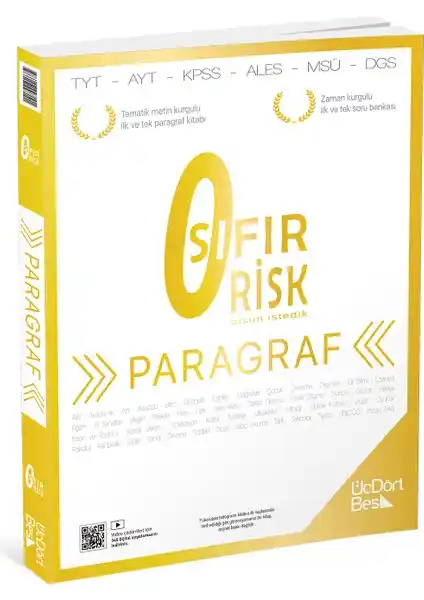 Paragraf Sıfır Risk Kitabı ÜçDörtBeş Yayınları Sınavlara Hazırlık İçin Kapsamlı Rehber