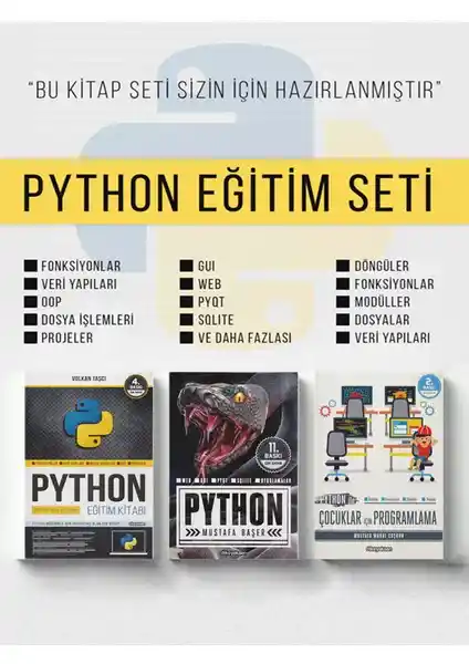 Python Öğrenmek İçin Güçlü Temel Oluşturan Dikeyeksen Eğitim Seti (3 Kitap)