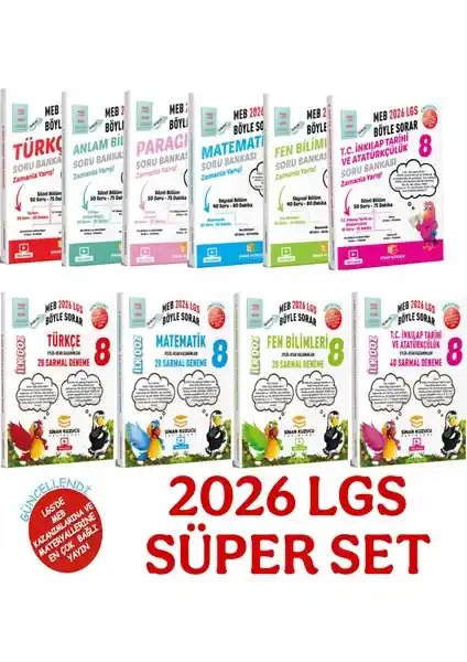 Sinan Kuzucu Yayınları Süper Set 2026 LGS Hazırlık Kaynağı Güncel ve Kapsamlı Eğitim Paketi