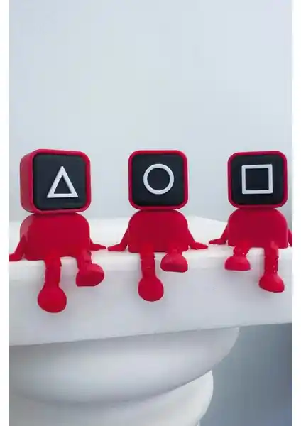 Sob3studio Squid Game 3'lü Oturan Figür Seti Çocuklar İçin Yaratıcı Oyun ve Hayal Gücü Geliştirme