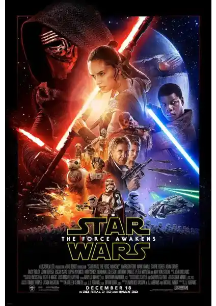 Star Wars The Force Awakens Poster Dekoratif Afiş, Yüksek Çözünürlük ve Dayanıklı Tasarım