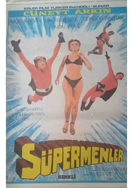 Süpermenler Filminin Çizim Afişi No: 2 Türk-İtalyan Ortak Yapımı Sanatsal Afiş