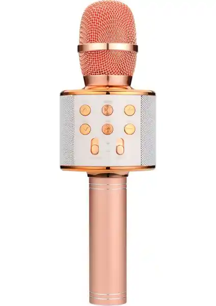Tatu WS-858 Rose Gold Taşınabilir Ktv Karaoke Mikrofonu Modern Tasarım ve Yüksek Ses Kalitesi