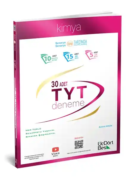 ÜçDörtBeş Yayınları TYT Kimya Deneme Kitabı Sınava Hazırlıkta Güçlü Bir Kaynak