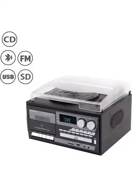 UltraTekno Hepsi Bir Arada Elektrikli Vintage Plak Çalar Çok Fonksiyonlu Müzik Cihazı