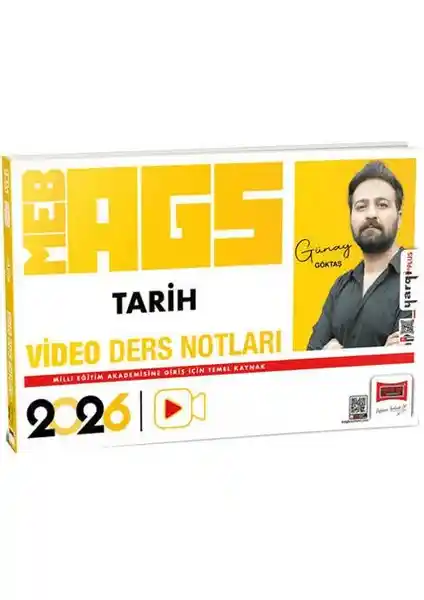 Yargı Yayınevi 2026 MEB-AGS Öğretmen Adayları İçin Tarih Video Ders Notları ve Öğrenme Kaynakları