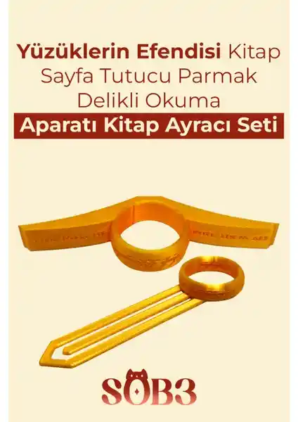Yüzüklerin Efendisi Temalı Kitap Sayfa Tutucu ve Okuma Aparatı: Estetik ve Fonksiyonel Tasarım