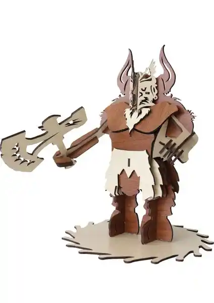 3D Ahşap Dwarf Warrior Savaşçı Maketi: Detaylı Tasarım ve Kolay Montaj Özellikleri