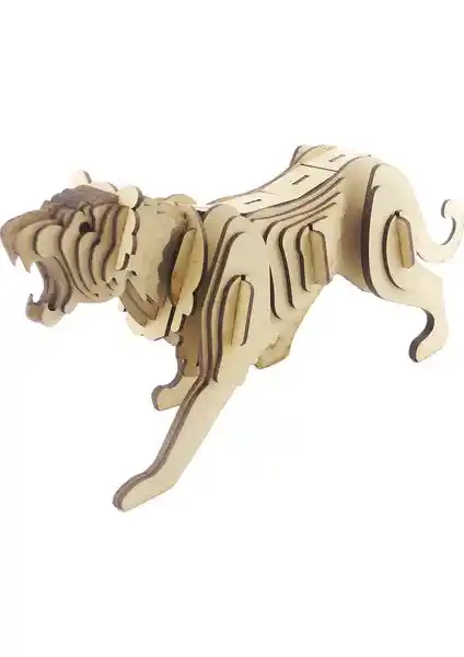 3D Ahşap Kaplan Maketi 51 Parça ile Eğlence ve Eğitim Bir Arada