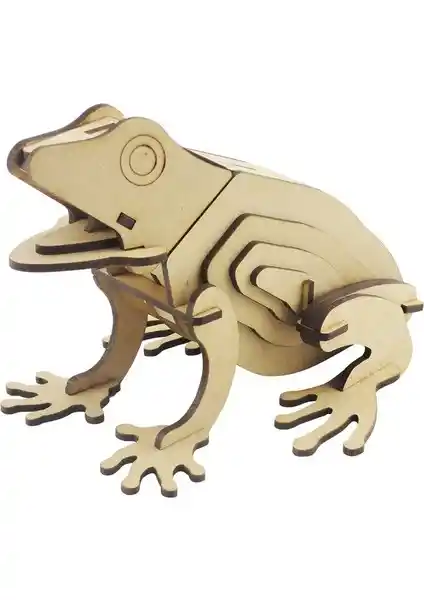 3D Ahşap Kurbağa Maketi 38 Parça Eğlenceli ve Eğitici Hobi Seti