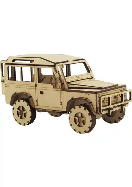 3D Ahşap LR Defender Jeep Maketi: Detaylı ve Eğitici Hobi Seti