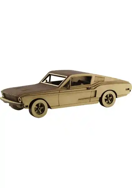 3D Ahşap Mustang 1968 Maketi: Detaylı ve Kişiselleştirilebilir Model Üretimi