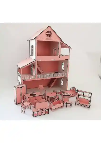 Ahşap Oyun Evi 60 cm Işıklı Güvenli ve Dayanıklı Çocuk Oyun Alanı