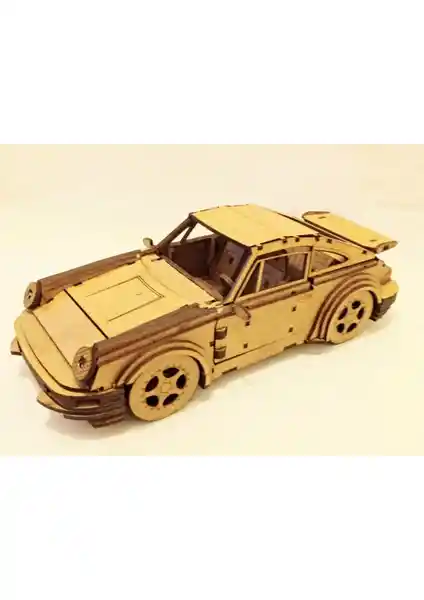 Ahşap Porsche 911 Modeli Seti Detaylı ve Kolay Montajlı Hobi Ürünü