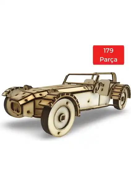 Algwood 179 Parça Lotus Seven Ahşap Maket Modeli Detaylı Montaj ve Koleksiyon İçin Uygun