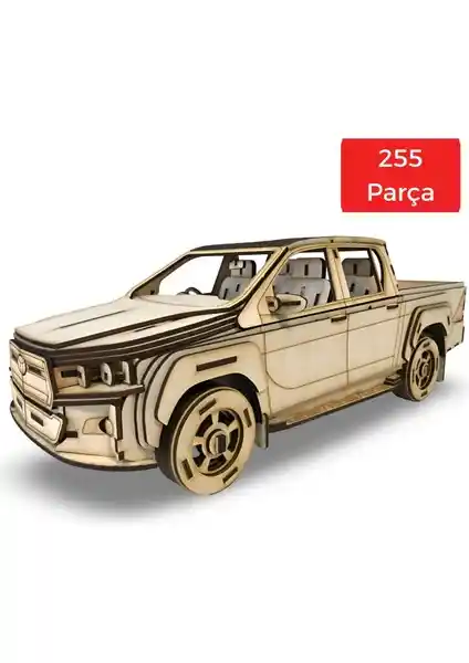 Algwood 3D Ahşap Pickup Maketi Detaylı Montaj ve Dekorasyon İçin Uygun Model
