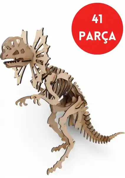 Algwood 41 Parça Ceratopsier Dinozor Ahşap Maketi Eğitici ve Dekoratif Tasarım
