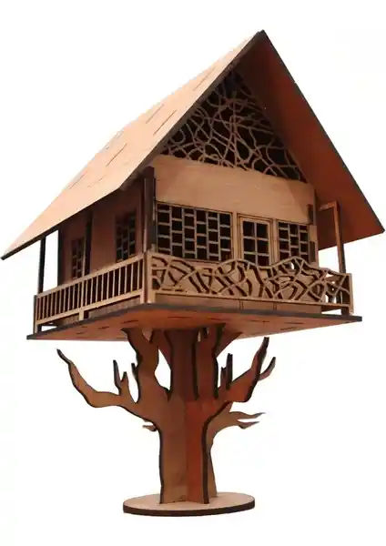 Algwood Ahşap 3D Orman Evi Maketi: Doğa Temalı Dekoratif ve Hobi Aktivitesi