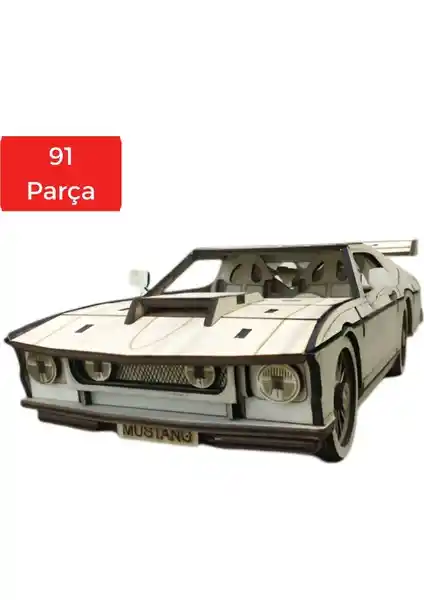 Algwood Ahşap Mustang Maketi: Klasik Otomobil Severler İçin Detaylı Koleksiyon Parçası
