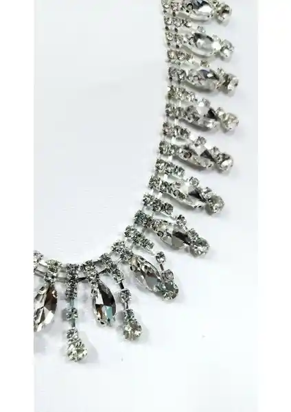 Altay Aksesuar Kristal Damla Taşlı Şerit 1 Metre Zarif ve Parlak Dekorasyon Aksesuarı