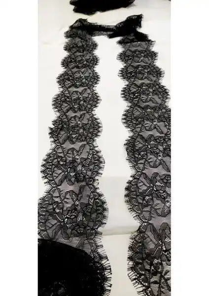 Altay Aksesuar Siyah Ara Sakallı Dantel 12 cm, 3 Metre Uzunlukta Şık ve Zarif Tasarım