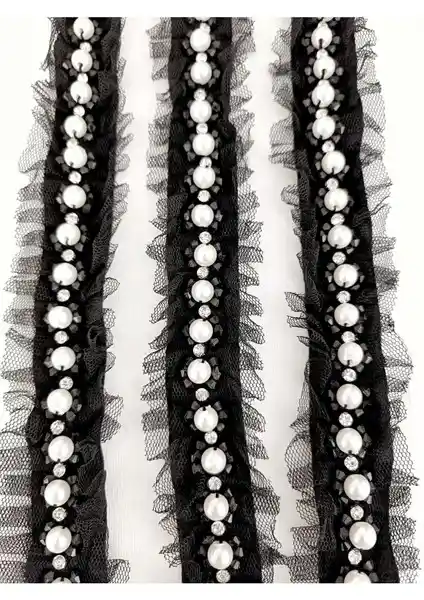 Altay Aksesuar Siyah Tüllü Incili Boncuk İşlemeli Dekoralif Şerit Özellikleri ve Kullanım Alanları