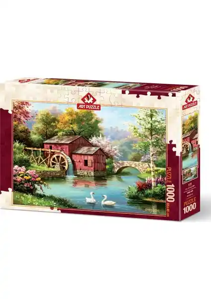 Art Puzzle Kırmızı Eski Değirmen 1000 Parçalık Yüksek Kaliteli Puzzle Seti Türkiye Üretimi