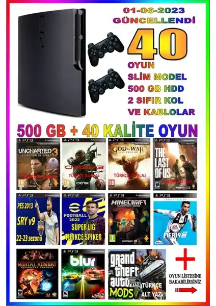 AST PS3 Slim 500 GB Oyun Konsolu Geniş Depolama ve Yüksek Performans Özellikleriyle