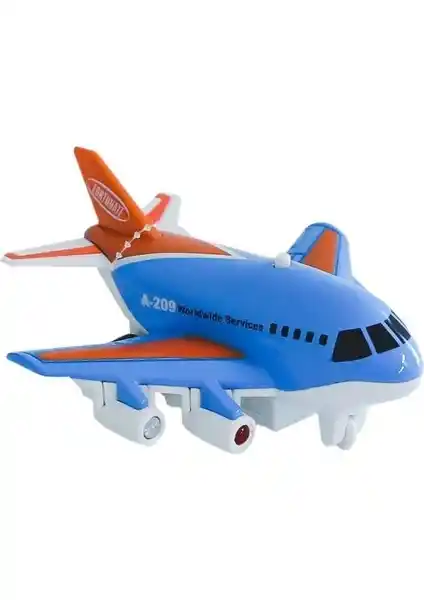 Birliktoys XG879-209 Sesli Işıklı Metal Çek Bırak Uçak - Güvenli ve Eğlenceli Çocuk Oyuncağı