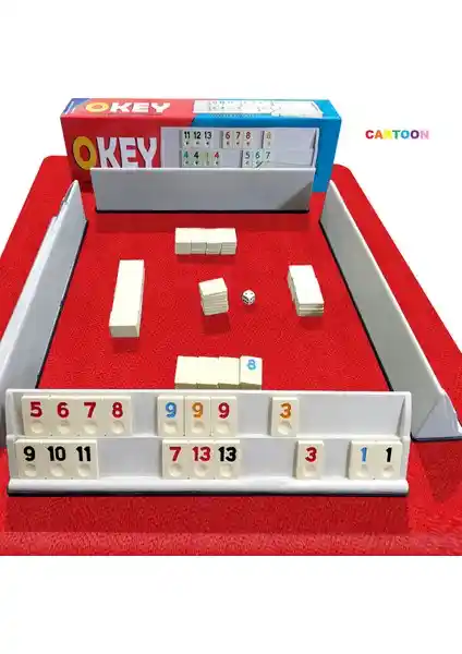 Cartoon Okey Takımı: Dayanıklı Büyük Boy Plastik Taşlar ve Kolay Taşıma Özelliğiyle Eğlence