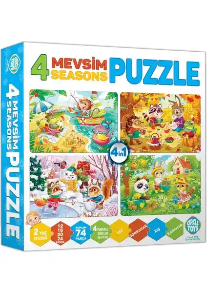 Circle Toys 4 Mevsim Puzzle: Çocuklar İçin Eğitici ve Eğlenceli Çok Mevsimlik Puzzle Oyunu