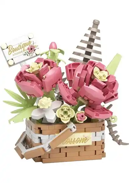 Corney Design Pembe Güller Sepetli Kendin Yap Dıy Seti Ev Dekorasyonu İçin Yaratıcı Fırsat